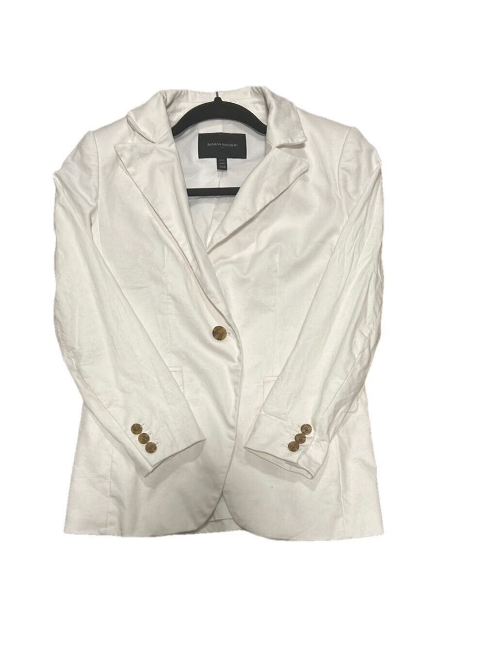 Banana Republic White Blazer with Gold Buttons